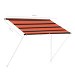 vidaXL Auvent rétractable 100x150 cm Orange et marron