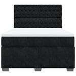 vidaXL Sommier à lattes de lit avec matelas Noir 140x200 cm Velours