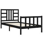 vidaXL Cadre de lit sans matelas noir 100x200 cm bois massif de pin