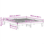 vidaXL Cadre de lit sans matelas blanc 200x200 cm bois massif de pin