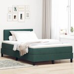 Lit box spring vidaXL avec matelas vert foncé petit double en velours