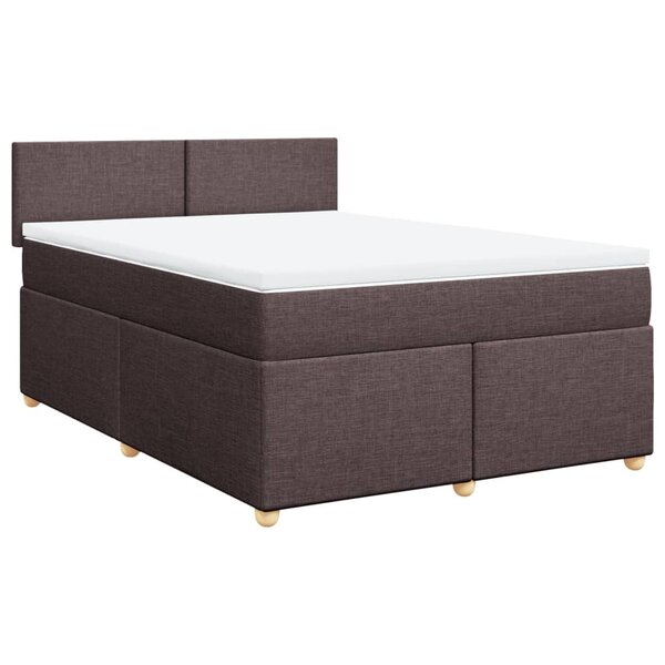 vidaXL Sommier à lattes de lit avec matelas Marron foncé 140x190 cm