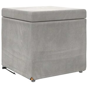 vidaXL Tabouret Gris clair 41 x 41 x 40 cm Velours et Bois Composite