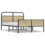 vidaXL Cadre de lit sans matelas 140x190 cm chêne sonoma