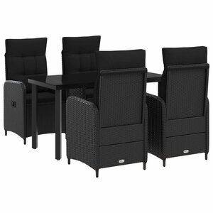 vidaXL Ensemble de Tables Basses avec coussin avec oreiller 5 Pièces Noir