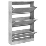vidaXL Armoire à chaussures gris béton 80x21x125 5cm bois d'ingénierie