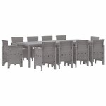 vidaXL Ensemble de salle à manger pour jardin 11 Pièces Gris clair