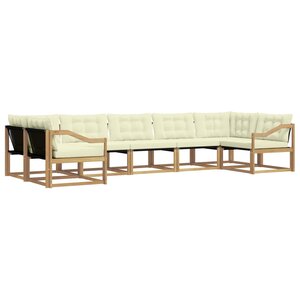 vidaXL Ensemble de canapés d'extérieur 7 pc Blanc et crème