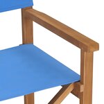 vidaXL Chaise de metteur en scène Bois de teck solide Bleu