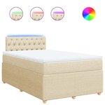 vidaXL Sommier à lattes de lit avec matelas crème 120x190 cm tissu