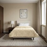 vidaXL Duvet d'hiver Crème 135 x 220 cm Microfibre et polaire Teddy
