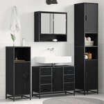 vidaXL Ensemble de mobilier de salle de bain 4 Pièces Chêne noir