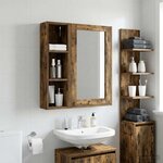 vidaXL Armoire murale de salle de bain Chêne Fumé 20 x 14 x 70 cm