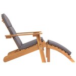 vidaXL Chaise de jardin Adirondack et repose-pieds bois massif acacia