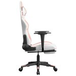 vidaXL Chaise de jeu avec repose-pied Blanc et rose Similicuir