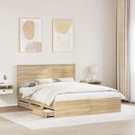 vidaXL Cadre de lit Chêne Sonoma 160 x 200 cm Bois Ingénierie