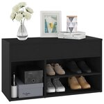 Vidaxl banc à chaussures noir 80x30x45 cm aggloméré