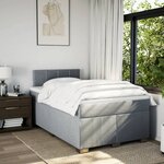 vidaXL Sommier à lattes de lit et matelas gris clair 120x190 cm tissu