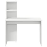 vidaXL Bureau d'écriture Blanc MDF Compact Étagères Décoratives