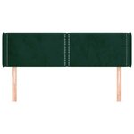 vidaXL Tête de lit avec oreilles Vert foncé 147x16x78/88 cm Velours