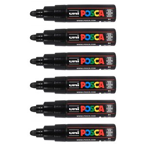 Marqueur pointe large conique PC7M N Noir x 6 POSCA