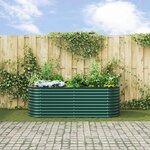 vidaXL Jardinière en hauteur Verte 240x80x81 cm en acier galvanisé