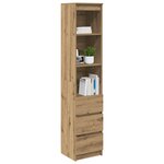vidaXL Buffet haut chêne artisanal 37 5x35x180 cm bois d'ingénierie