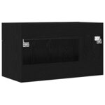 vidaXL Meuble de Lavabo de Salle de Bain Chêne noir Bois d'ingénierie