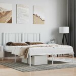 vidaXL Cadre de lit métal sans matelas et tête de lit blanc 160x200 cm