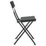 vidaXL Chaises de bistrot pliantes lot de 2 Noir Résine tressée acier