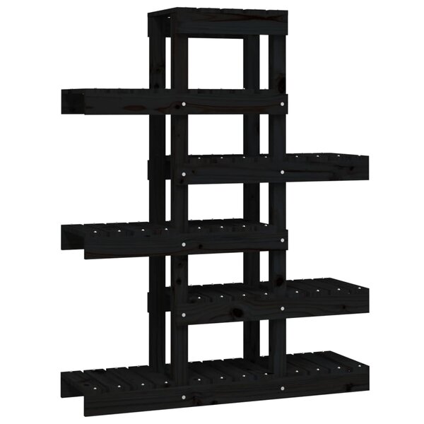 vidaXL Support à plantes Noir 85x25x109 5 cm Bois massif de pin