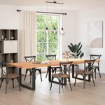 vidaXL Dessus de table marron clair bois chêne massif rectangulaire