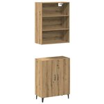 vidaXL Buffet avec armoire murale chêne artisanal bois d'ingénierie