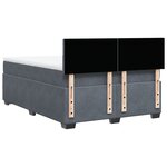 vidaXL Sommier à lattes de lit et matelas Gris foncé 160x200cm Velours