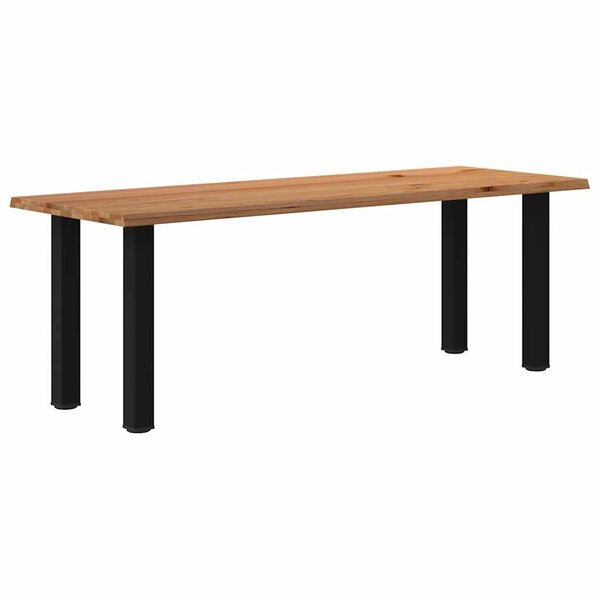 vidaXL Table à manger et bord naturel bois massif chêne rectangulaire