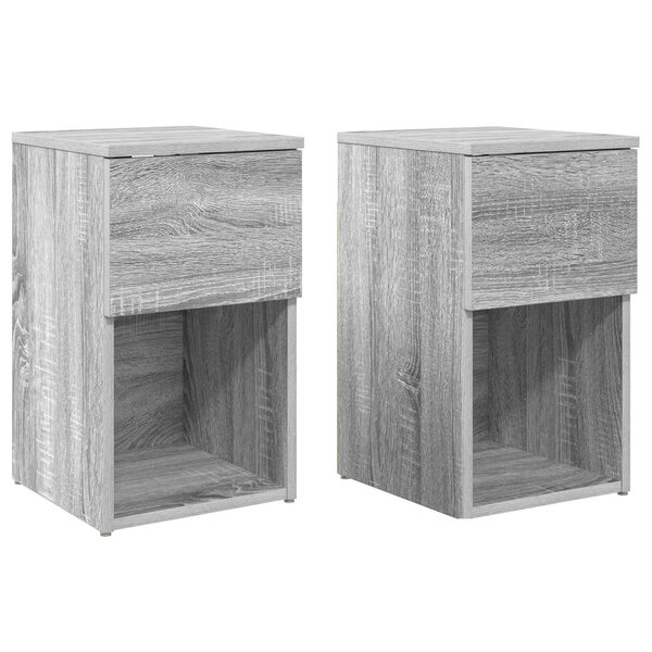 vidaXL Armoire de lit 2 Pièces Sonoma gris 29 x 31 5 x 49 cm