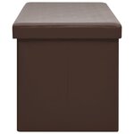 Banc banquette de rangement pliable 110 x 38 x 38 cm PVC marron 02_0010841
