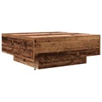 Table basse vidaXL avec lumières LED en bois ancien 80x80x31 cm