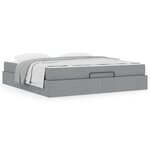 vidaXL Cadre de lit avec stockage Gris clair 180 x 200 cm tissu