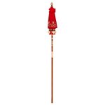 vidaXL Parasol balinais Rouge (90-100) x 260 cm Coton et bois massif