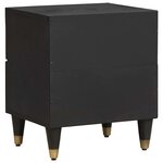 vidaXL Cabinet de chevet Noir 40 x 33 x 46 cm Bois de mangue massif