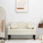 vidaXL Banc avec coussins crème 120 5x65x75 cm velours