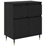 vidaXL Buffet Chêne noir 60 x 35 x 70 cm Bois d'ingénierie et fer