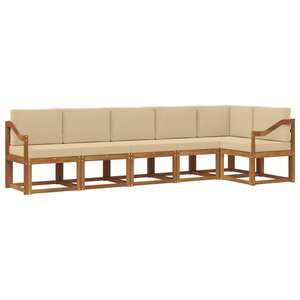 vidaXL Ensemble de canapés d'extérieur 6 pc Naturel et Beige