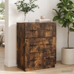 vidaXL Armoire à tiroirs Chêne fumé 66 x 34 5 x 87 cm