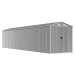 vidaXL Abri de jardin gris clair 191 x 895 x 198 cm en acier galvanisé