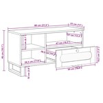vidaXL Meuble TV Marron 80 x 33 x 46 cm Bois de mangue massif