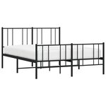 vidaXL Cadre de lit métal sans matelas avec pied de lit noir 120x200cm