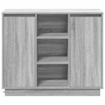 vidaXL Buffet LED Gris Sonoma 90 x 32 x 75 cm Bois d'ingénierie