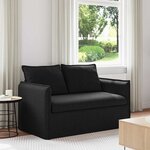 vidaXL Canapé Noir 136 x 82 x 85 cm tissu